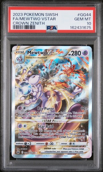 2023 POKEMON SWORD & SHIELD CROWN ZENITH #GG44 FULL ART/MEWTWO VSTAR PSA 10