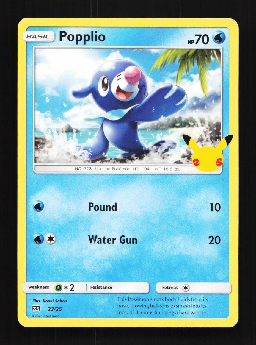 Popplio 23/25 LP McDonald's Collection 2021 English Pokemon Card TCG