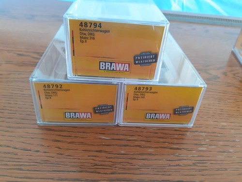 Brawa H0 3 x Kohletrichterwagen 48792, 48793, 48794 je in OVP Neu! | Condition: Neu