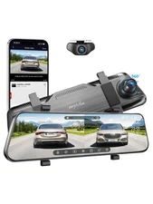 ZEF-10'' Rear View Mirror Camera Full Touch Screen Mirror Dash Cam, Dual Camera