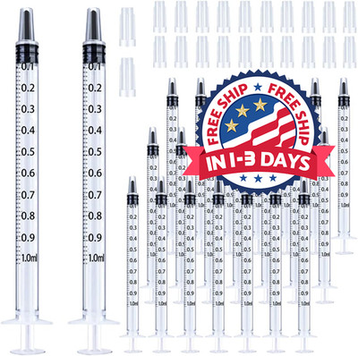 100 jeringas con pipeta de 1 ml y 1 cc con punta Luer Slip, sin aguja, para uso.