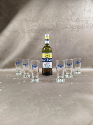 Lot of 6 Casanis Glasses Made in France Vintage 1980