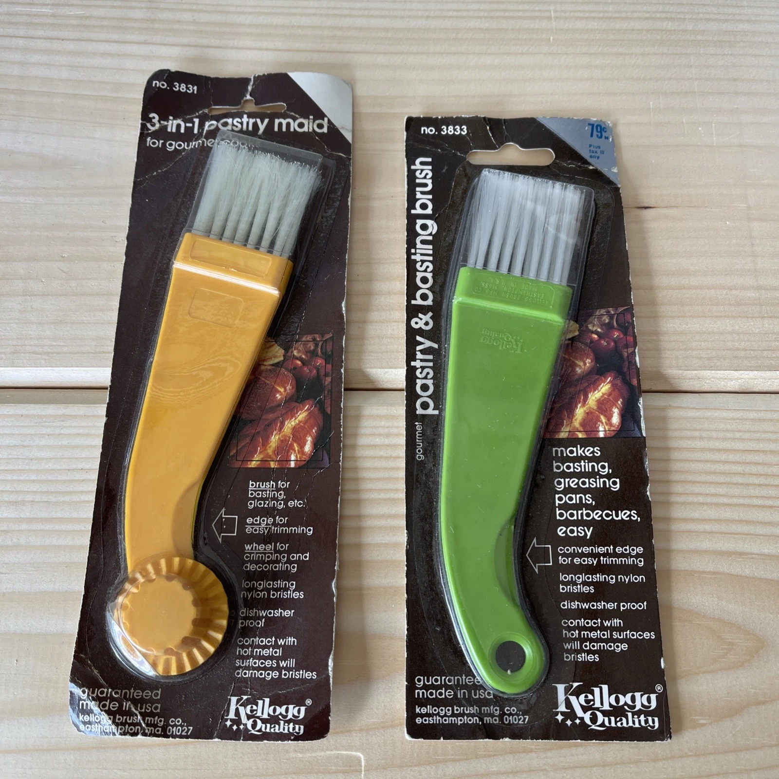 Vintage Kellogg Pastry And Basting Brush Rare NOS Lot Of 2