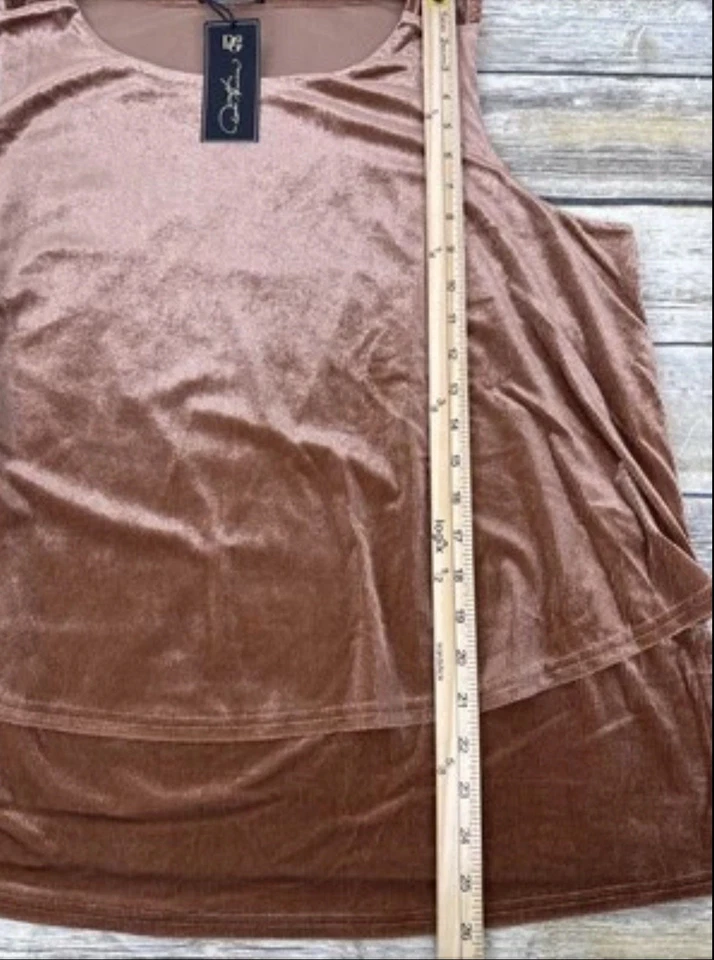 Tanque fácil tejido pana DG2 por Diane Gilman talla grande 1X Mocha NUEVO Foto 2 de 4