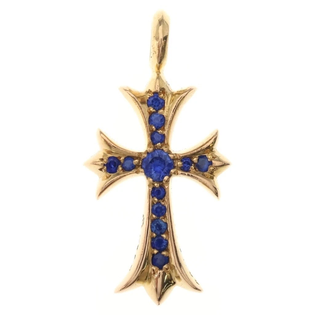 Chrome Hearts TNY CRSF P SAP Pendant Top Sapphire 22K Gold P0079500