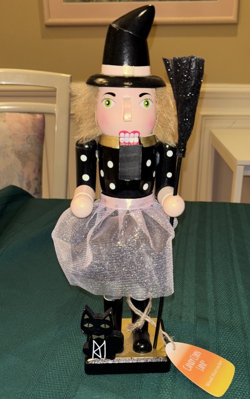Nutcracker Halloween WITCH CandyCorn Lane Pink Skirt Halloween Decor