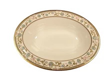 Noritake SAKURA Oval Vegetable Serving Bowl Bone China 11 inch Gold Trimmed VTG