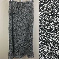 Vintage Y2K Long Maxi Skirt 10 Witchy Whimsigoth Goblincore Fairy Black White