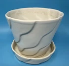 Vintage MCCOY Cream Wave Pattern Flower Pot 55-6