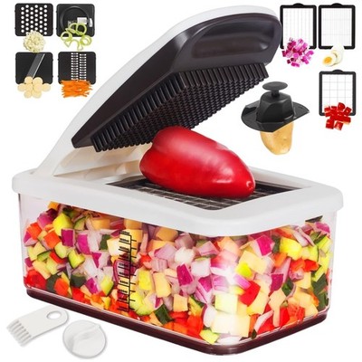 Double Capacity Vegetable Cutter with 6 Blades