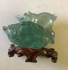 Vintage carved fluorite Mandarin duck on stand — photo 6
