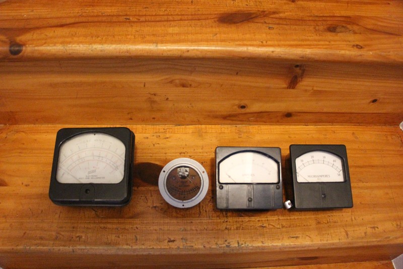 Lot of 4 Vintage Analog Panel Meters - Weston Amperes, Microamperes, Hickok Volt