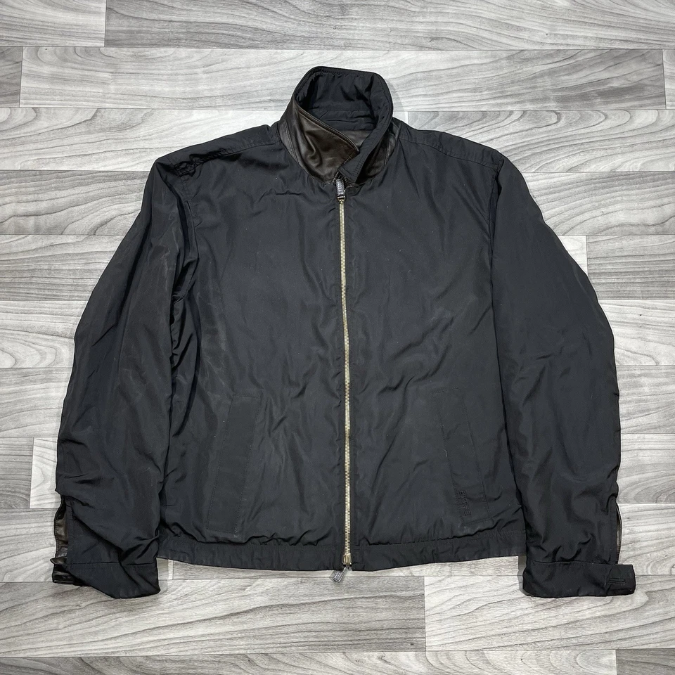 Vintage Bally Lamb Leather Jacket Mens 42 / Large Full Zip Coat Reversible Flaw - Image 3 of 4