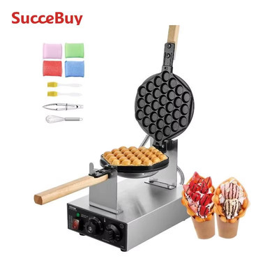 Succebuy Commercial Egg Bubble Waffle Maker 1400W Non-Stick Stainless Steel Bubb
