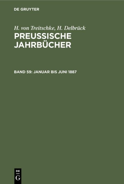 Januar Bis Juni 1887 H. DelbrüCk-image