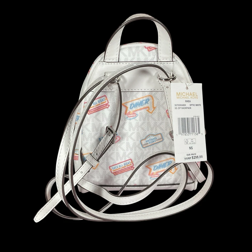 Mochila Michael Kors XS Rhea óptica blanca nueva con etiquetas Foto 4 de 4