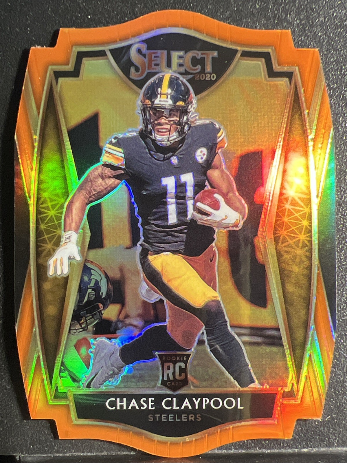 2020 Select Chase Claypool Premier Level Orange Prizm Die Cut Rookie RC #170