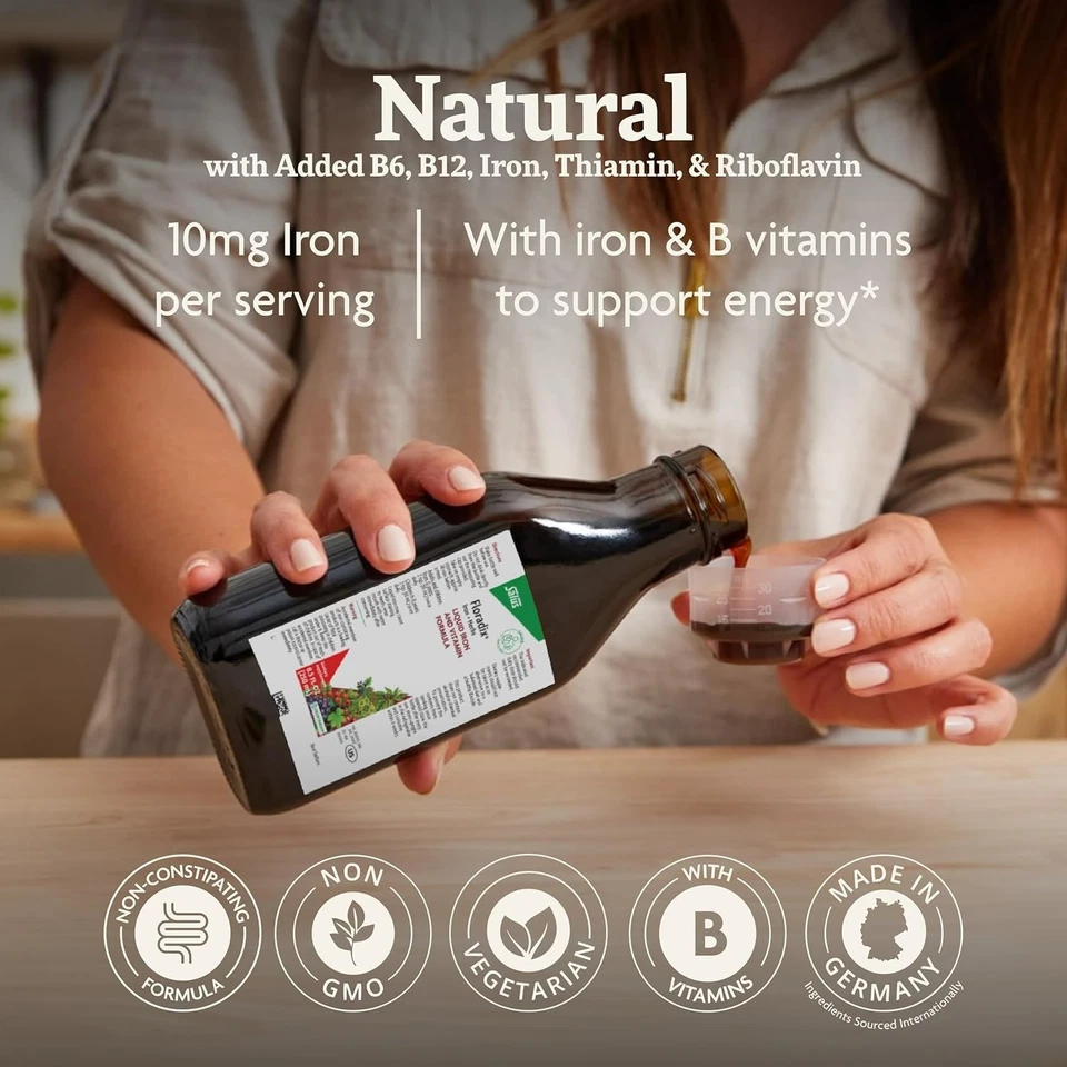 Floradix Iron & Herbs de Salus - Suplemento líquido de hierro a base de hierbas (23,7 fl oz) Foto 3 de 4