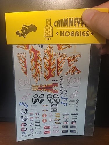 CALCOMANÍAS CHIMNEY VILLE HOBBIES #1601 HOT ROD nostáglico | Zustand: New