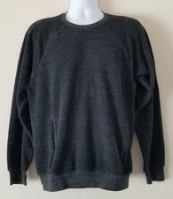 Alo Triumph Sweatshirt Unisex Medium Black Cozy Pullover Crewneck Zip Pockets