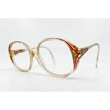 Contessa Dante 35 Eyeglasses Women Clear Red Vintage Oval Frames 54-15-130