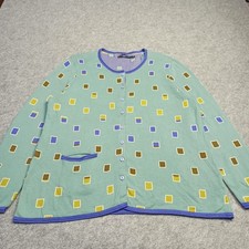 Gudrun Sjoden Femme Cardigan Taille XL Pull En Tricot Turquoise En Coton Bio