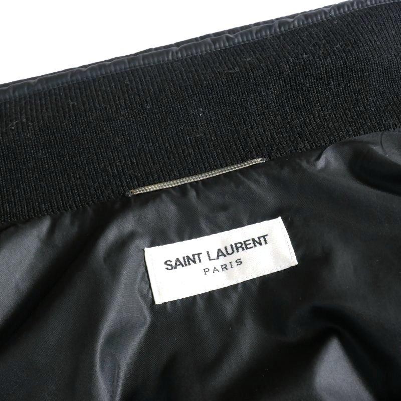 Saint Laurent Paris giacca blouson uomo nylon lana capospalla zip taglia 50 nero