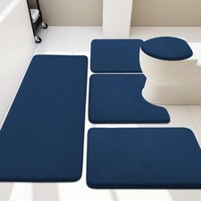 Yihouse Bathroom Rug Set 5 Piece Memory Foam Bath Mat Set Super Absorbent Bath