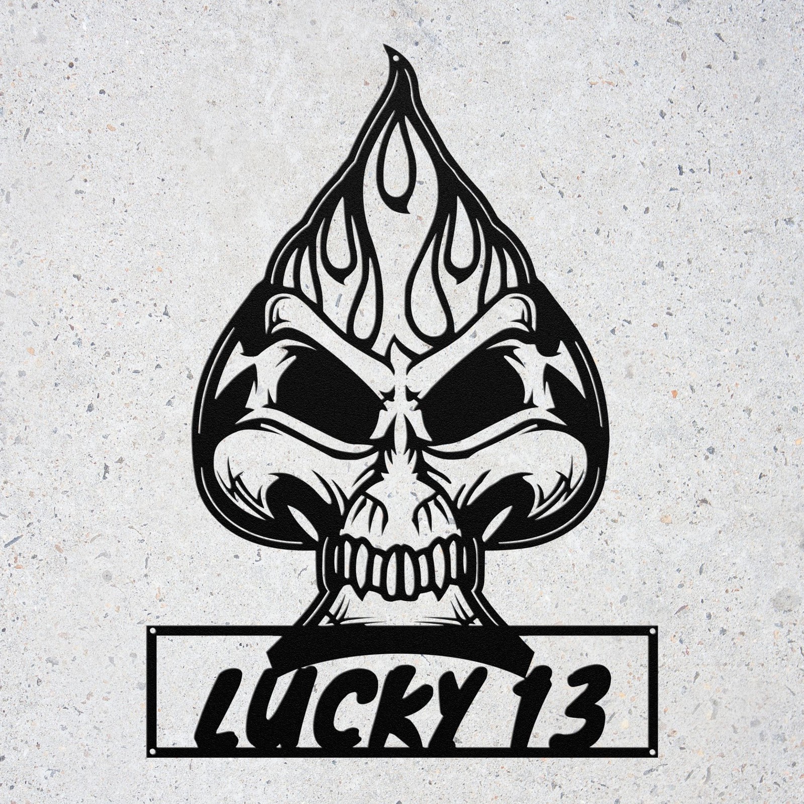 Personalized Tribal Skull Tattoo Metal Sign Wall Art Garage Man Cave Decor Gift