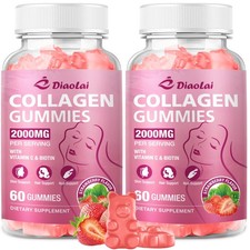 DIAOLAI Sugar-Free Multi Collagen Gummies for Women  Men   Types I II III V ...