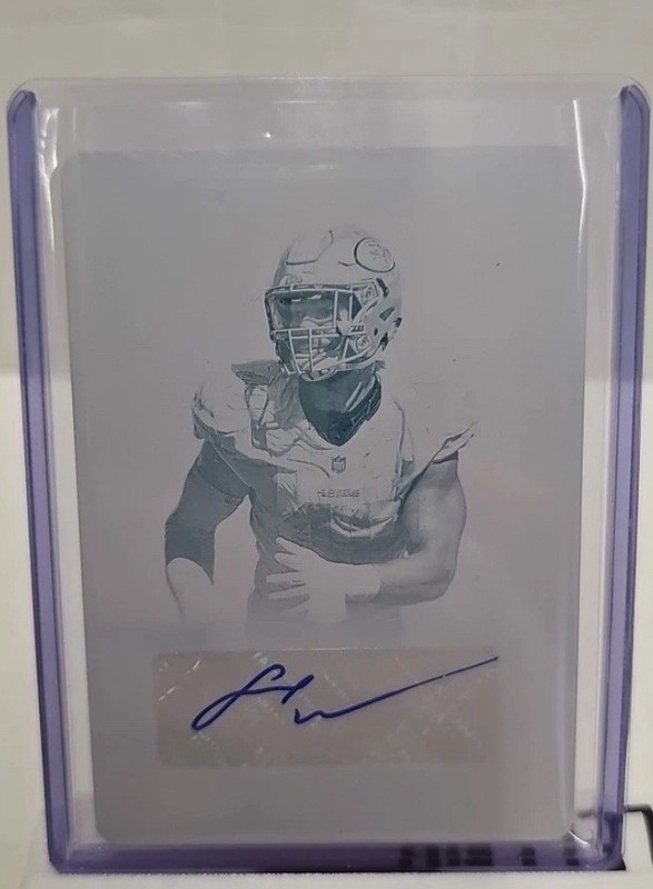 2018 Panini National Treasures Fred Warner #157 Rookie Printing Plate 1/1 Auto