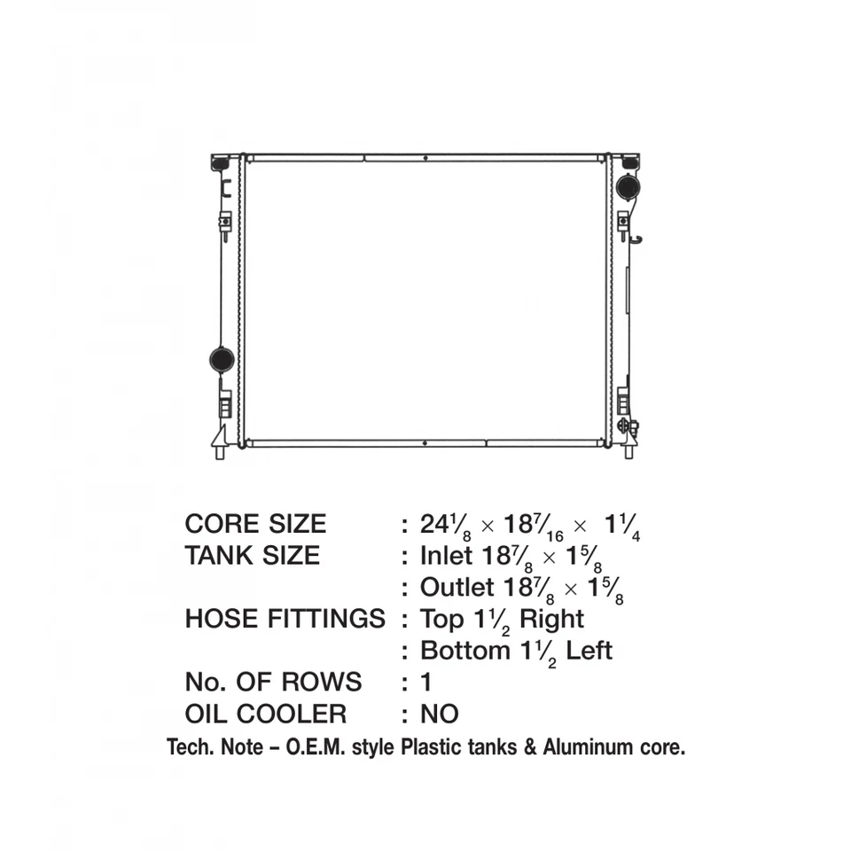 Radiador CSF para Chrysler 300 2005 2006 2007 2008 - plástico 2,7 L Foto 2 de 4