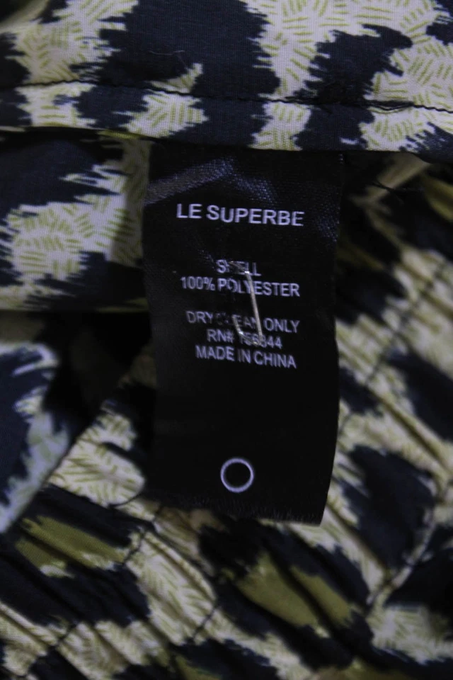 Pantalones Cortos de Salón Le Superbe Para Mujer Estampado Animal Sedoso Cintura Alta Verde Talla XS Foto 4 de 4