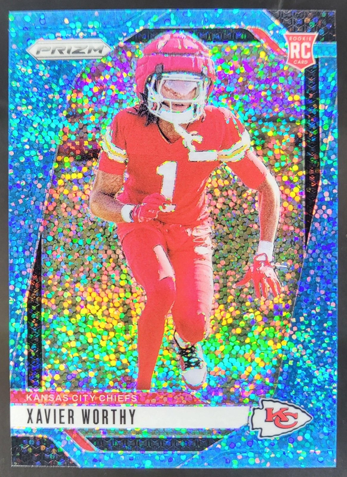 2024 Panini Prizm Xavier Worthy Blue Sparkle /96 #399 RC Kansas City Chiefs JJ5