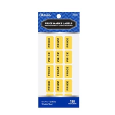 BAZIC Yellow Price Mark Label (180/Pack), pack of 24