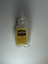 No Cap Vintage Bayer Aspirin 100 Tablets Glass Bottle Embossed W/ Labels