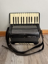 Vintage Galizie Vordo Accordion Italy Piano Accordion Black w/ Straps &ndash; Working