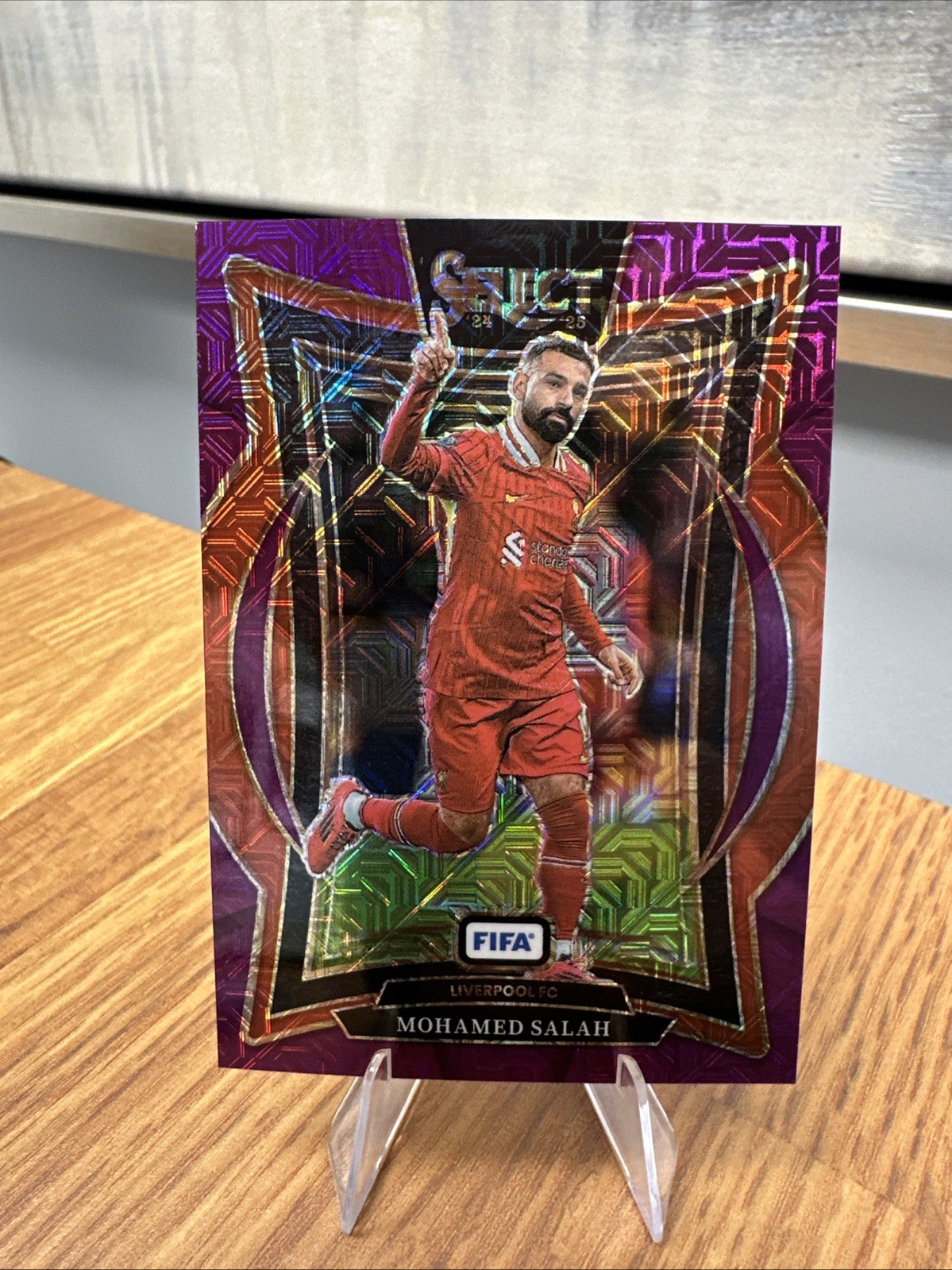 2024-25 Panini Select FIFA Mohamed Salah Purple Mojo Liverpool EPL Champ Season