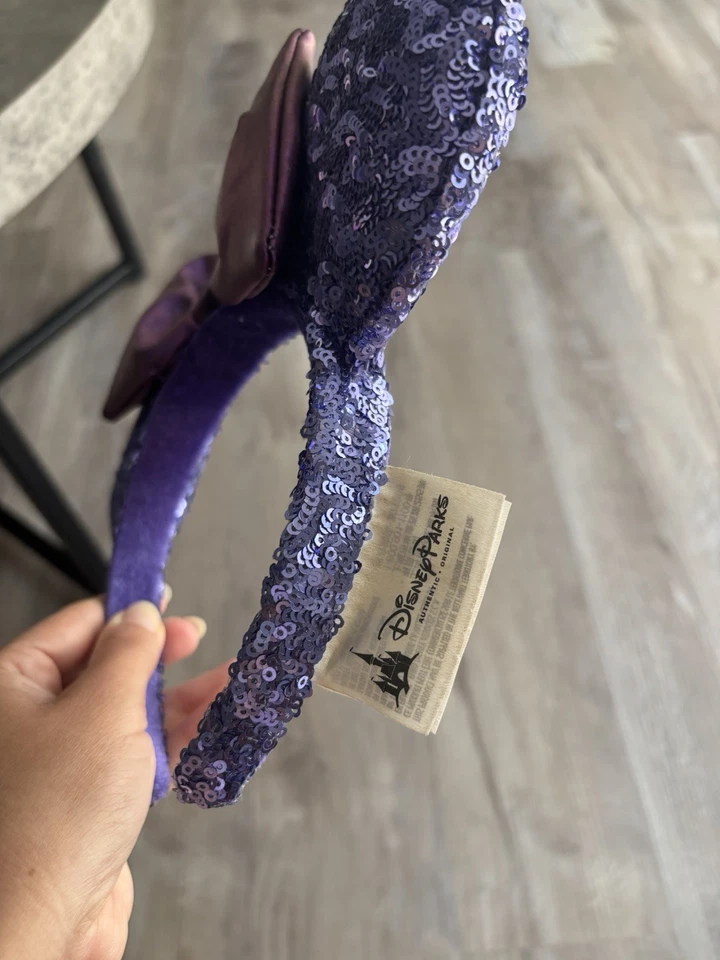 Purple Sequin Minnie Mouse Ears Headband 2019 - Image 4 of 4