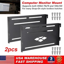 2x Computer Monitor Mount For Snap-on Hutch Toolbox Vesa 75100 Epiq Masters