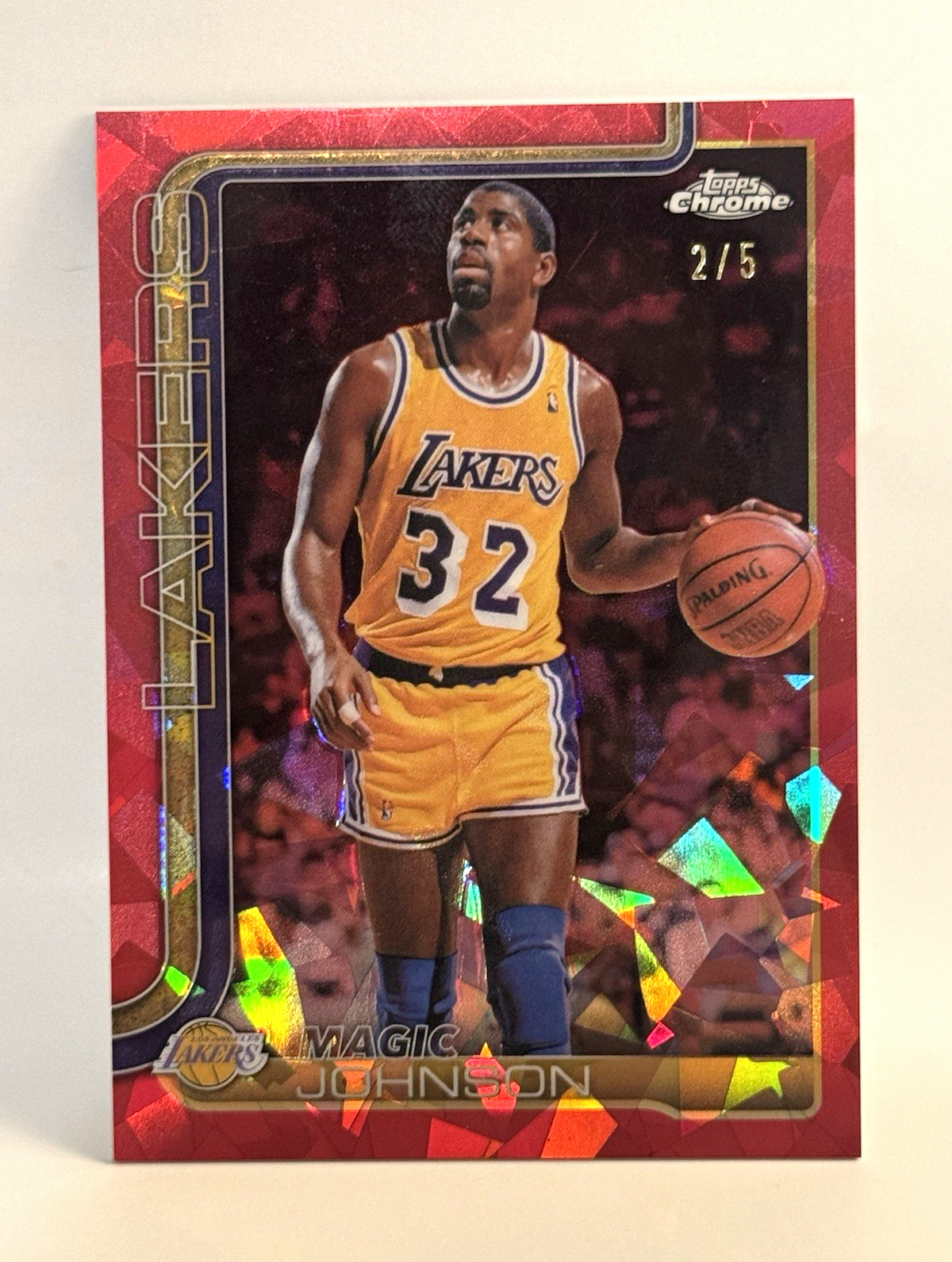 Topps 2026 Topps Chrome Magic Johnson Lakers #149 Red Refractor 2/5