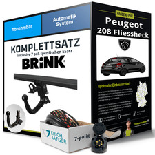 Anhängerkupplung BRINK abnehmbar für PEUGEOT 208 Fliessheck +E-Satz Kit NEU AHK