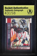 BAS 2002 Bowman Michael Bennett (RB) #104 Authentic Auto 3c7