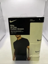 Nike Dri-Fit Essential Cotton Stretch Slim Crew Undershirt Men’s White 2pack L
