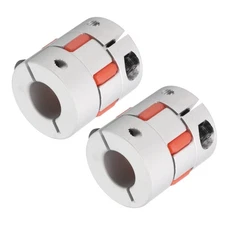 2 x Aluminum Shaft Coupling 10mm to 14mm Bore L35xD30 Flexible Coupler Joint