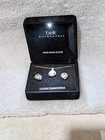 Belk Silverworks Gold Plated CZ Teardrop Halo Necklace & Earrings w/ Lighted Box — photo 3