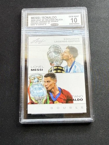 Messi / Ronaldo 2024 Leaf Legend Dual CCG 10 RC