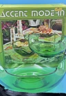 Vintage 3 Pc Anchor Hocking Chip and Dip Set Accent Modern Spearmint G200/119