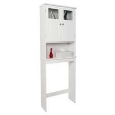 Over the Toilet Bathroom Storage Cabinet Shelf Wood Closet Organizer Furniture