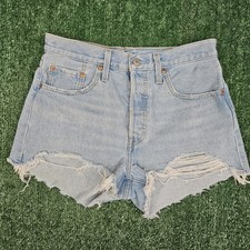 Levis Premium Denim Short Size W28 501 Cut Off Raw Hem Coastal Cowgirl Western